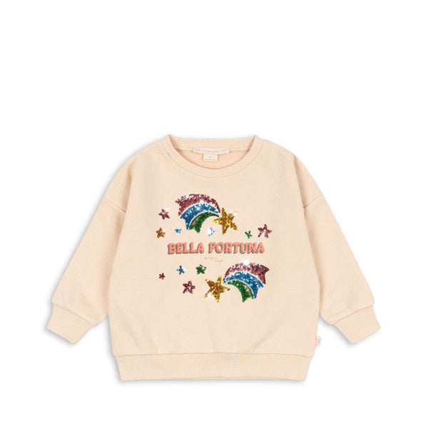 Pailetten-Sweatshirt Lou Buttercream
