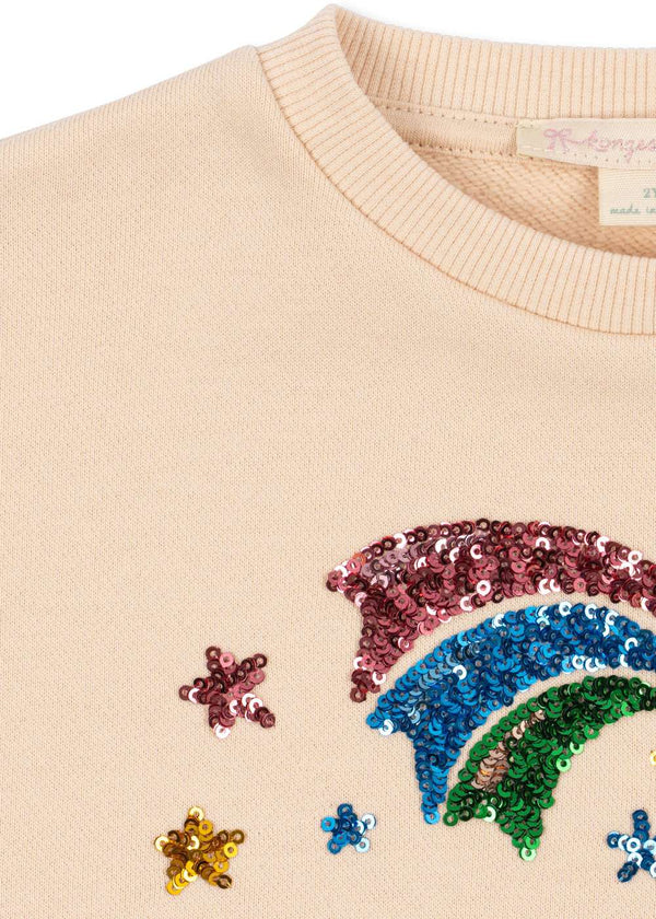 Pailetten-Sweatshirt Lou Buttercream