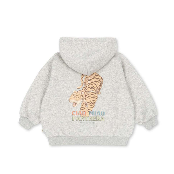 Sweat à capuche zippé Lou gris chiné