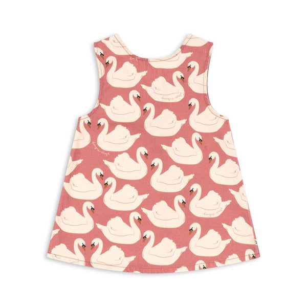 Konges Sløjd Kleid Magot Swan Rose aus weichem Jeansstoff, Vorderansicht