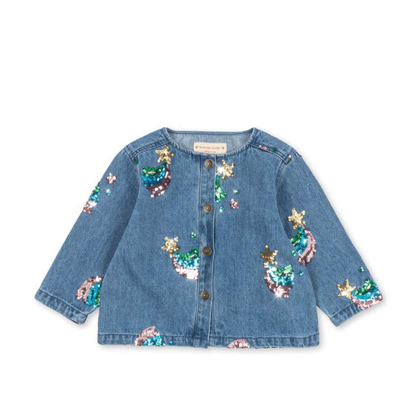 Pailetten-Jeansjacke Magot Rainbow Star