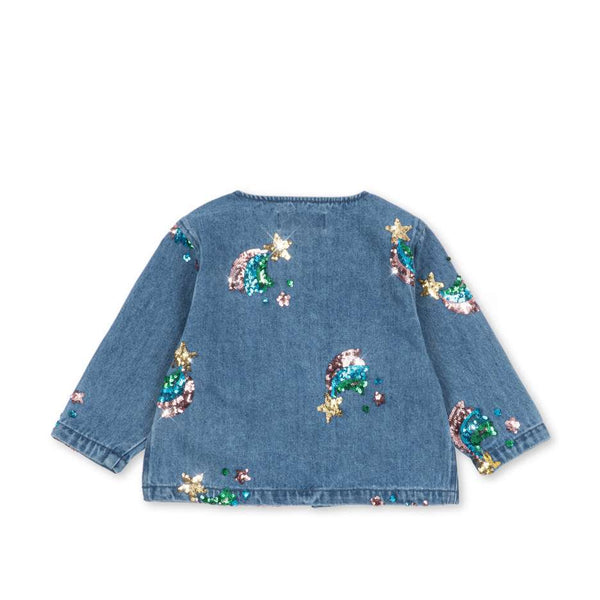 Pailetten-Jeansjacke Magot Rainbow Star