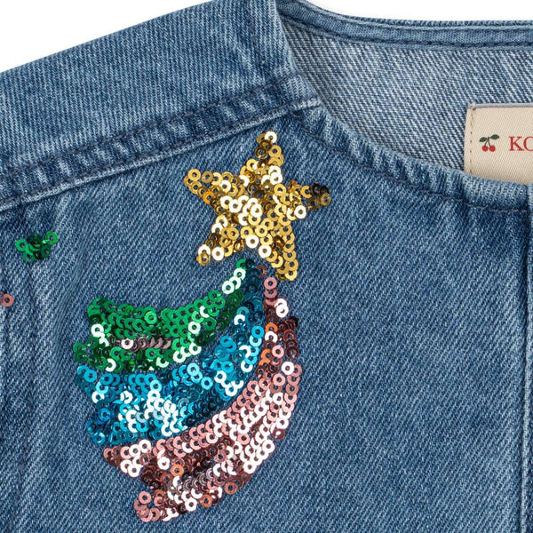 Pailetten-Jeansjacke Magot Rainbow Star