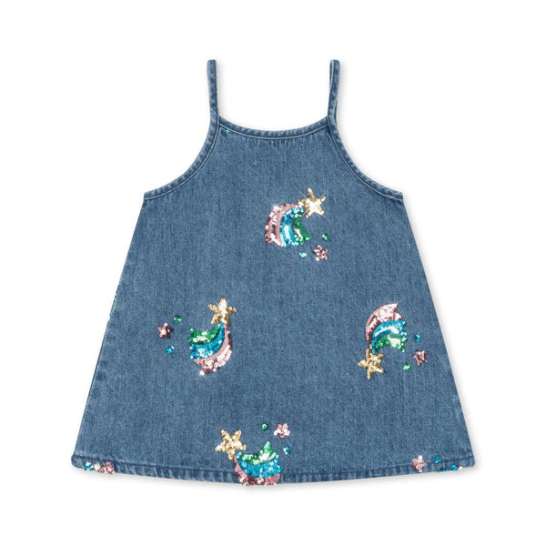 Pailetten-Trägerkleid Magot Rainbow Star