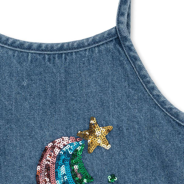 Pailetten-Trägerkleid Magot Rainbow Star