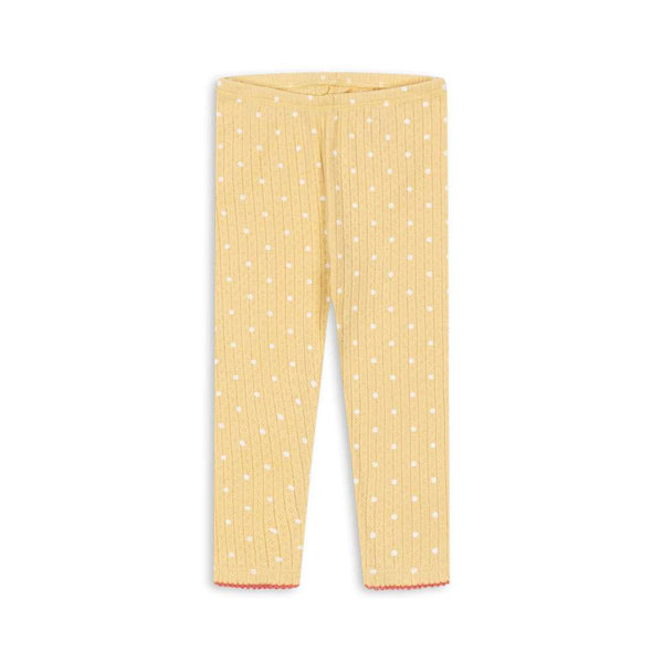 Konges Sløjd Leggings Minnie Dot Golden – Pointelle-Muster Detail