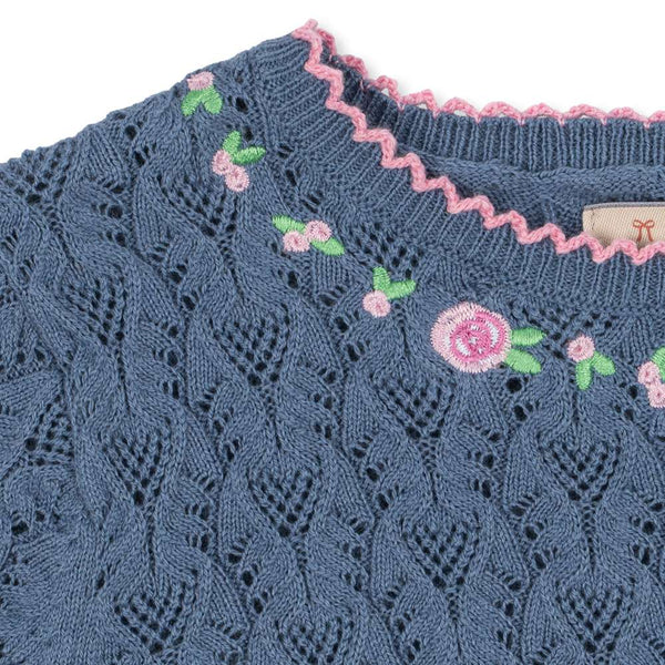 Konges Sløjd Strickpullover Rosier Ashley Blue – Nahaufnahme