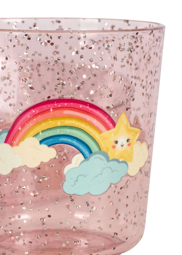 Einzelteile des Konges Sløjd Glitzer-Geschirrsets Rainbow