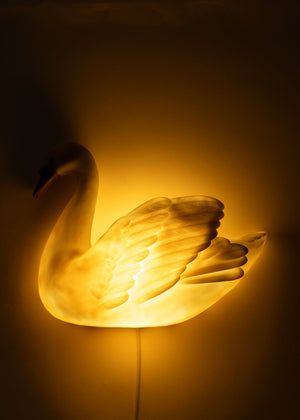 LED-Wandlampe Schwan Beige