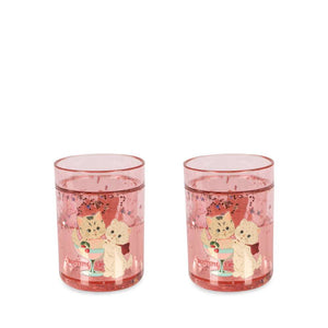 Konges Sløjd 2-Pack Glitzer-Becher Rose Cat