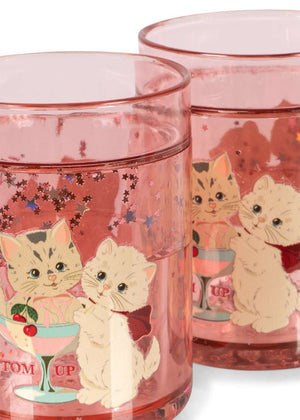 Glitzer im Inneren der Becher Rose Cat von Konges Sløjd im Detail