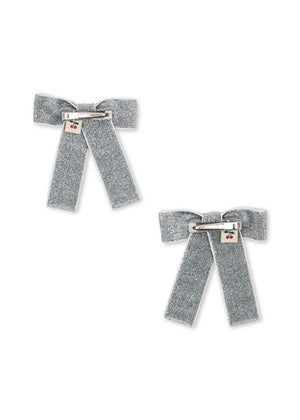 2-Pack Schleifen-Haarclips Juliette Silver