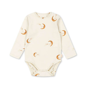 Konges Sløjd Langarm-Body Moon mit Mondprint, Gr. 74 bis 92