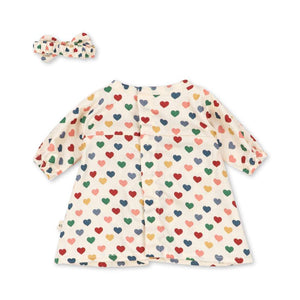 Puppenkleid und Haarband Coeur Coloré von Konges Sløjd