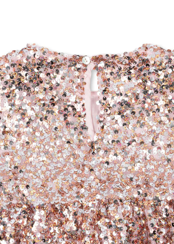 Konges Sløjd Paillettenkleid Lila Grau Rosa – Rückansicht
