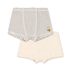 Konges Sløjd 2-Pack Boxershorts Blue Stripe für Kinder, beide Modelle nebeneinander