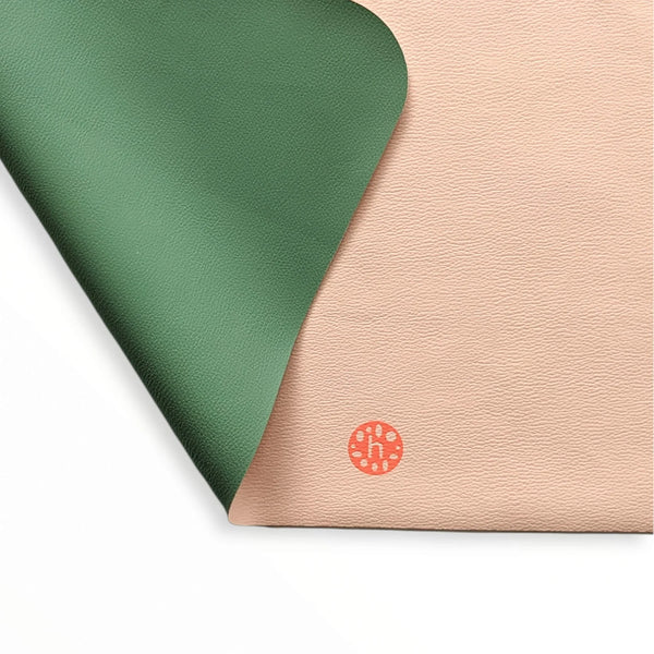 Silicone Leather Changing Mat & Placemat Peach/Green