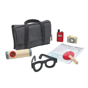 PlanToys Detektiv-Spielset aus Holz mit Lupe und Zubehör