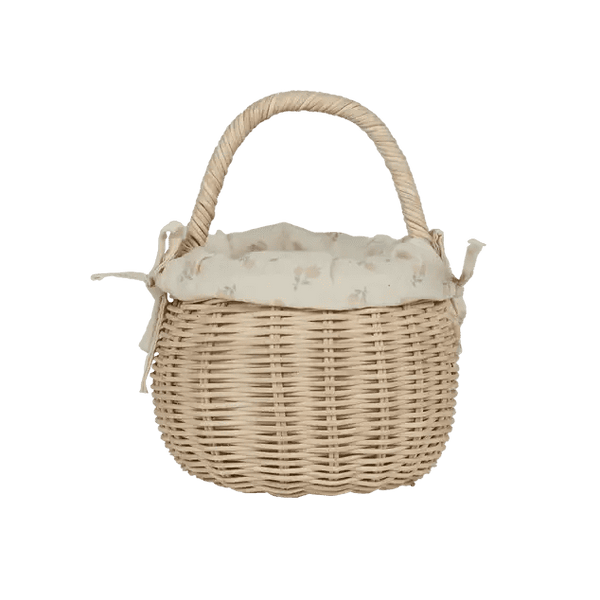 Rattan Berry Basket with Pansy filling