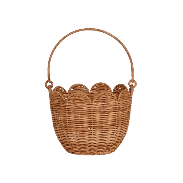 Olli Ella Rattan Tulip Carry Basket Natural | Aufbewahrungskorb | Beluga Kids