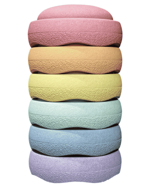 Stapelstein GROW Rainbow Pastel Set mit sechs Balanciersteinen