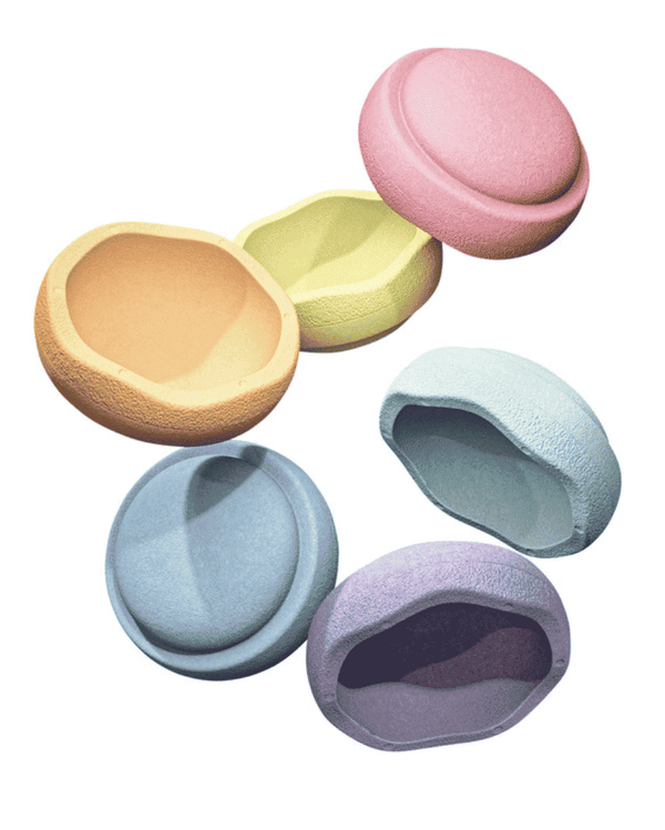 GROW Rainbow Pastel Set von Stapelstein, sechs Steine aus recyclebarem EPP