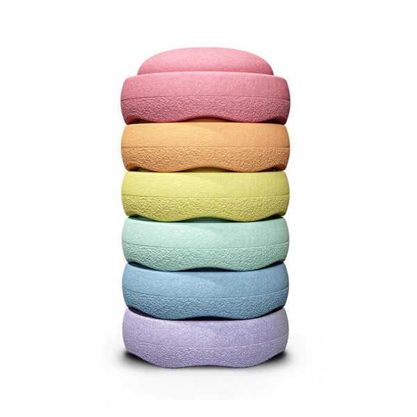 Stapelstein Rainbow Pastel 6er-Set in Pastellfarben, Balancespielzeug