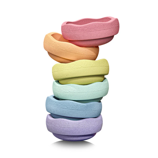 Stapelstein Rainbow Pastel 6er-Set, aufgetürmt