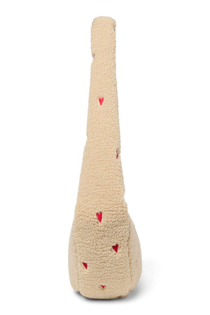 Studio Noos Ecru Teddy Hearts Bag, 39 × 20 × 11 cm