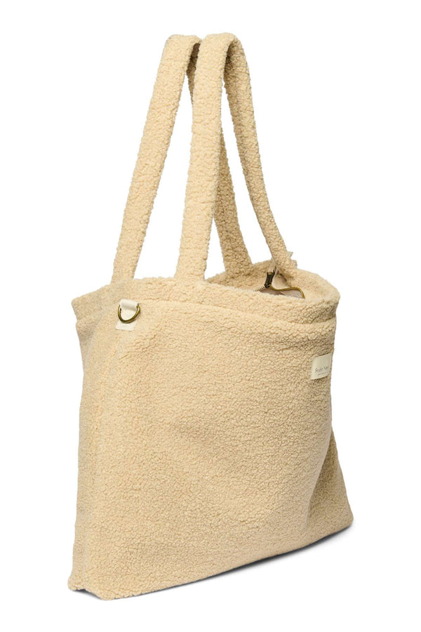 Ecru Teddy Wickeltasche – Innenfächer für Windeln und Feuchttücher
