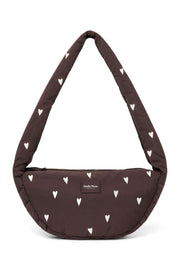Puffy Mini Cross Body Bag Brown Hearts