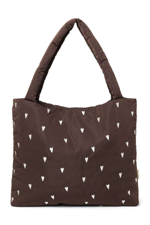 Studio Noos Puffy Mom Bag Brown Hearts aus recyceltem Polyester
