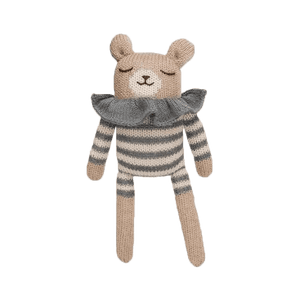 Main Sauvage Strickspielzeug Teddy Slate Striped Romper | Kuscheltier | Beluga Kids