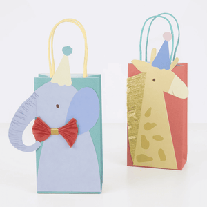 Meri Meri Partytüten mit Elefant und Giraffe für den Kindergeburtstag