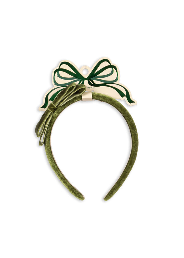 Velvet Bow Haarreif Green