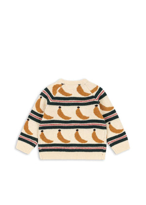 Kind trägt den Billi Strick-Cardigan in Banana