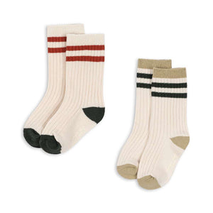 Konges Sløjd Rippen-Socken Green Stripe – Produktansicht