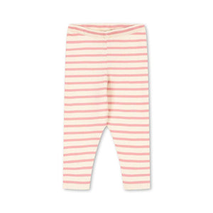 Konges Sløjd Leggings Buma Peony Butter Stripe aus GOTS-Bio-Baumwolle mit Kirschstickerei