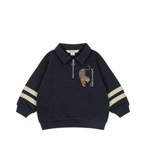 Half-Zip Sweatshirt Loupy Navy Blazer