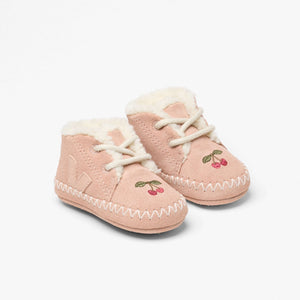 Veja x Konges Sløjd Baby Sneakers Blush aus Wildleder von oben