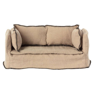 Maileg Miniature Sofa – Leinenbezug über dem 11 cm hohen Holzgestell
