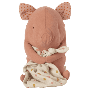 Maileg Lullaby Spieluhr Schwein, 32 cm gross aus Baumwolle