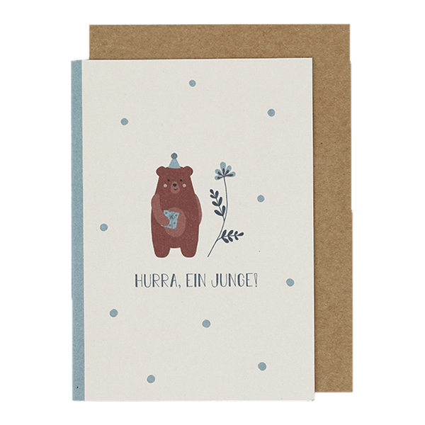 ava&yves Geschenkkarte "Hurra ein Junge" | Grußkarten | Beluga Kids