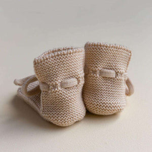 Hvid Booties Oat aus mulesingfreier italienischer Merinowolle