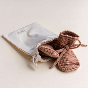 Hvid Booties Terracotta aus mulesingfreier italienischer Merinowolle