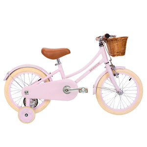 Rosa Banwood Classic mit cremefarbenen Reifen in 16 Zoll