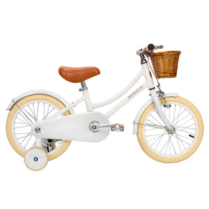 Weisser Banwood Classic auf cremefarbener Bereifung in 16 Zoll