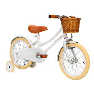 Sitzhöhe des weissen Banwood Classic von 46 auf 57 cm verstellbar