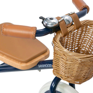 Vegane Ledergriffe am Lenker des Banwood Dreirads Dark Navy