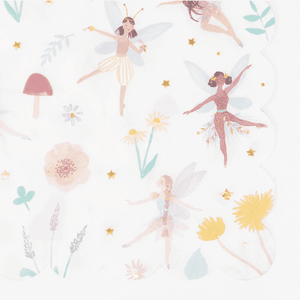 Wellenrand und Goldfolien-Details der Meri Meri Fairy Servietten